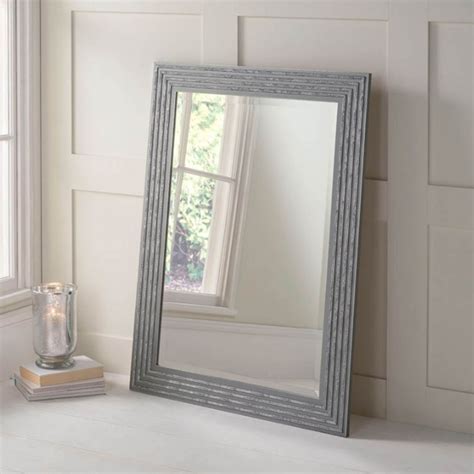 Grey And Silver Decorative Wall Mirror Decor Homesdirect365