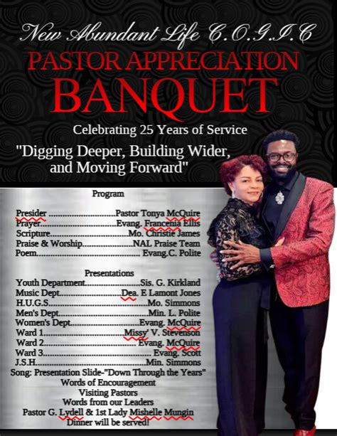 Black And Gold Pastor Appreciation Banquet Invitation Flyer Postermywall