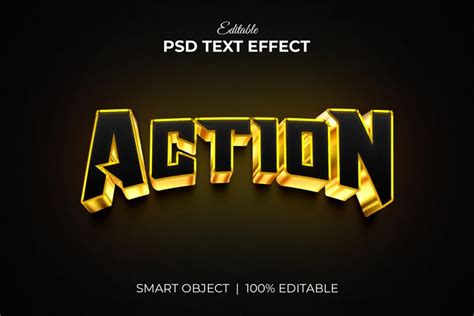 Action Luxury Editable 3d Text Effect Mockup