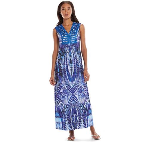 Apt 9® Sublimation Crocheted Maxi Dress Womens