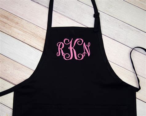Monogram Apron Custom Embroidered Apron Personalized Cooking Etsy