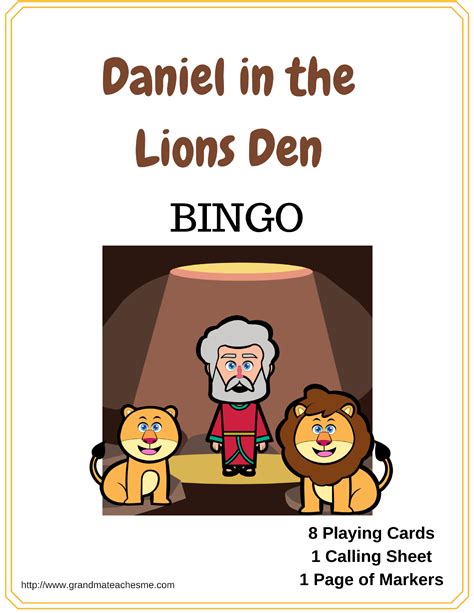 Daniel In The Lions Den Bingo Kids Sunday School Lessons Daniel And