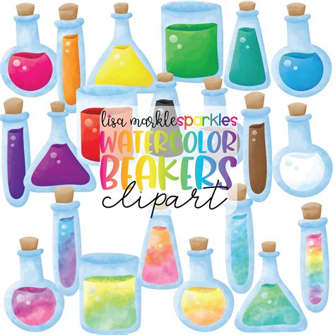 Watercolor Science Beaker Clipart Teacher Chemistry Lab Etsy Australia