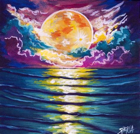 How To Paint Moon Reflection On Water Moons Reflection By Sue