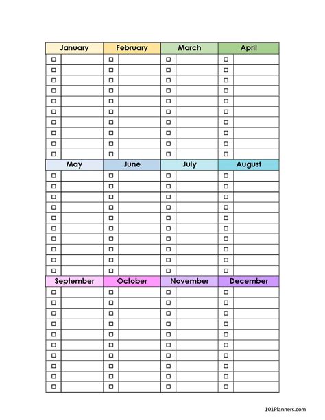 Online Calendar Checklist