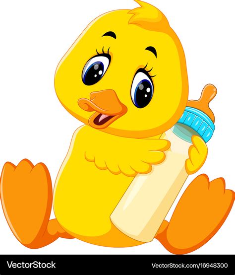 Cute Baby Duck Cartoon Royalty Free Vector Image