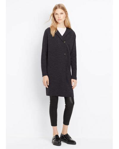 Lyst Vince Double Faced Hooded Sweater Coat In Black