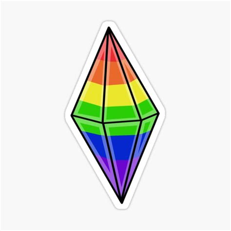 Rainbow Pride Sims Plumbob Sticker For Sale By Renniequeer Redbubble