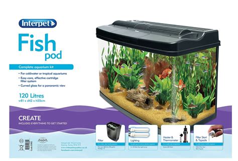 Interpet Fish Pod Litre Aquarium Tank Complete Set Up Coldwater