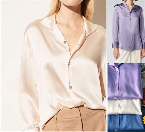 Pure Silk Long Sleeves Blouse Women Top Shirt Wardrobe Etsy