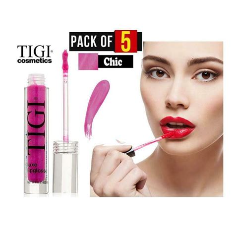 Pack 5 TIGI Cosmetics Luxe Lip Gloss Chic Fushia 0 11 Ounce Walmart Com