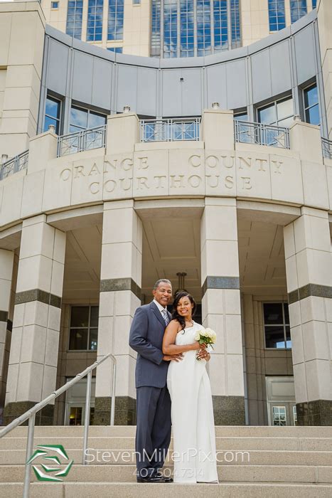 For more marriage license information: Downtown Orlando Intimate Courthouse Wedding Photographers