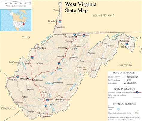 ♥ West Virginia State Map A Large Detailed Map Of West Virginia State Usa