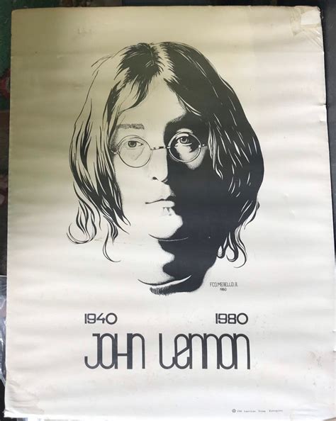 John Lennon 1940 1980 Vintage Poster 1981 Merello The Etsy
