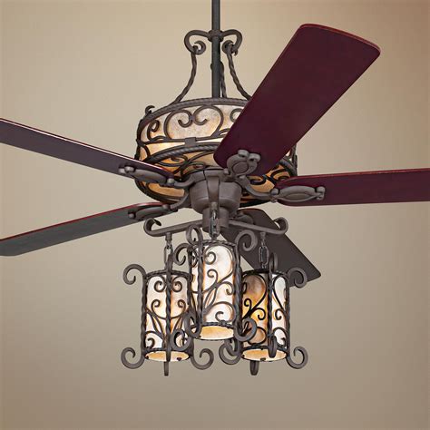 Ceiling fans with lights and remote control options is one such concept. 60" John Timberland Seville Iron Ceiling Fan With Remote ...