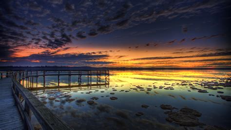 Sunset Sea Promenade 1536 X 864 Hdtv Wallpaper