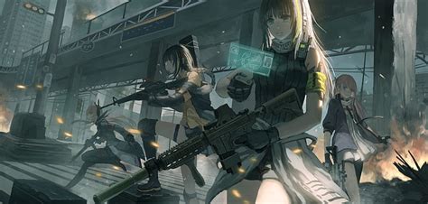 hd wallpaper anime girls frontline girls frontline gun girls with guns wallpaper flare