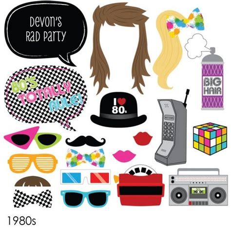 80s Retro Photo Booth Props 80s Retro With Etsy 80s Theme Party
