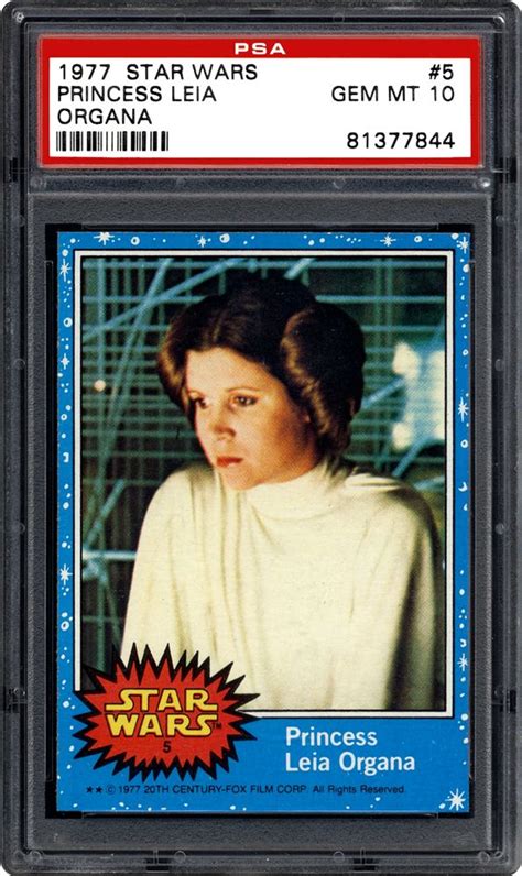 1977 Star Wars Princess Leia Organa Psa Cardfacts