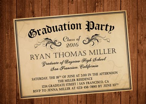 printable graduation invitations psd ai word