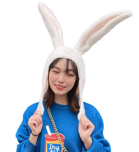 Easter Bunny Hat Ear Funny Plush Hood Women Costume Rabbit Hat Cosplay Christmas Party Holiday