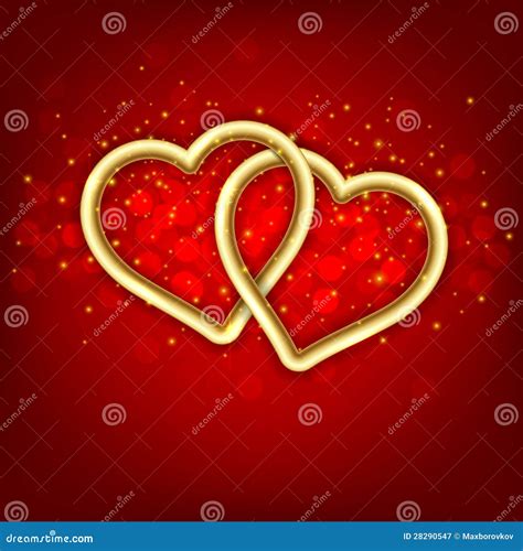 Two Golden Linked Hearts Royalty Free Stock Photography Image 28290547