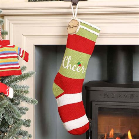 Personalised Traditional Knit Christmas Stockings By Dibor