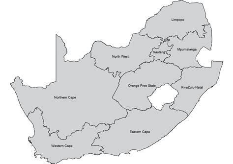 Black And White Map Of South Africa Map Of South Africa Black And White Southern Africa Africa