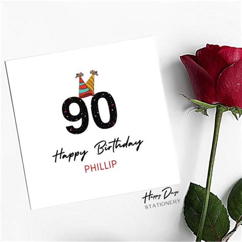 90th Birthday Card For Male Or For Female 90th Birthday Card Etsy Finland