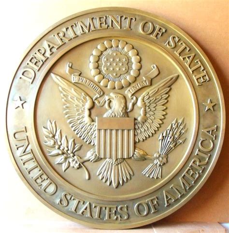 Brass Plaque Of The Great Seal Of The Us Department Of State Plaque