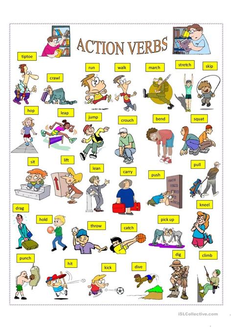 Action Verbs Worksheet Free Esl Printable Worksheets Made By Teachers