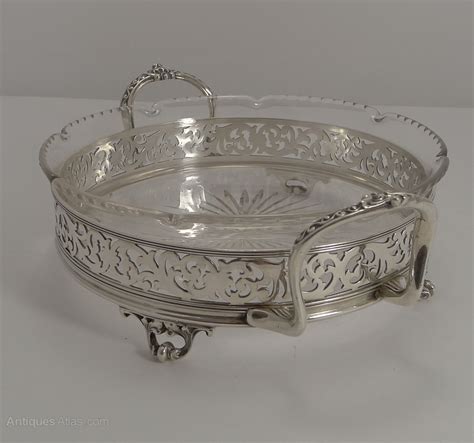 Antiques Atlas English Silver Plate And Crystal Serving Dish