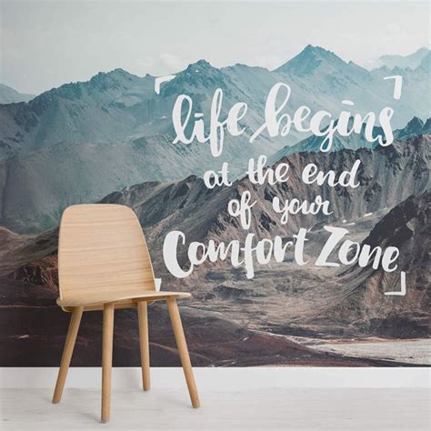 Life Begins Wall Mural Square Inspirational Quotes Wallpapers Mural