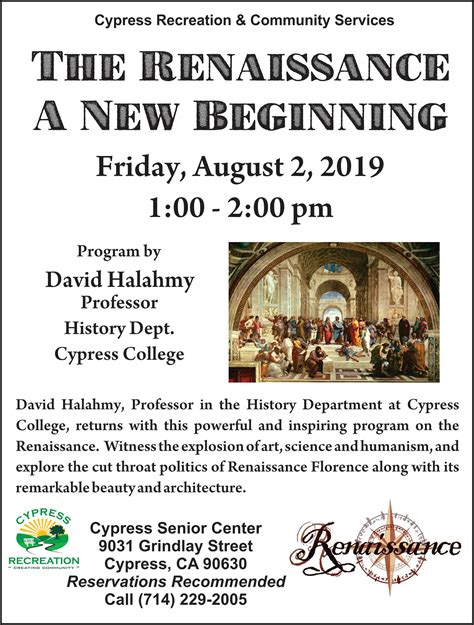 The Renaissance A New Beginning Cypress College