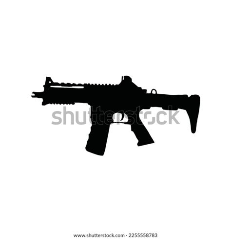 Mp5 German Submachine Gun Vector Illustration Stock Vector Royalty