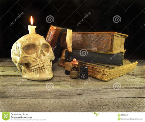 Skull With Old Books Stock Photo Image 38886809