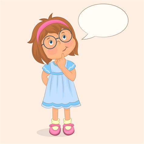 Little Girl Thinking Vector Art Icons And Graphics For Free Download