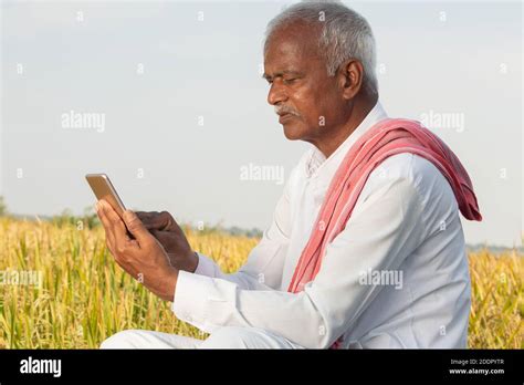 Indian Farmer Mobile Phone Hi Res Stock Photography And Images Alamy