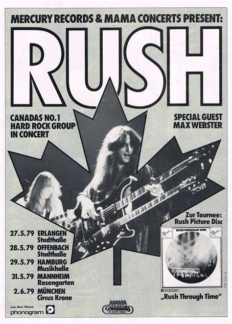 Rush Tour Posters Gig Posters Band Posters Retro Posters Music