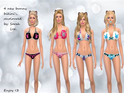 The Sims Resource Black And Pink Playboy Bikini Bra
