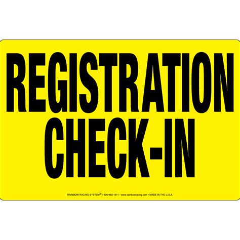 Permafiber Sign Registration Check In Rainbow Racing Systems
