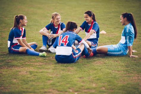 Teenage Girl Soccer Player Resting Stock Photos Pictures And Royalty