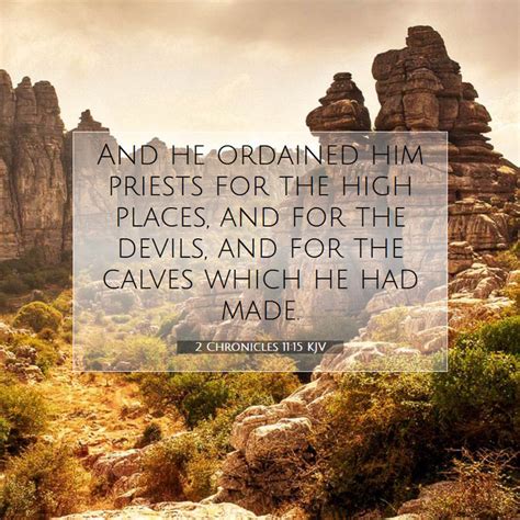 2 Chronicles 1115 Kjv And He Ordained Him Priests For The High Places