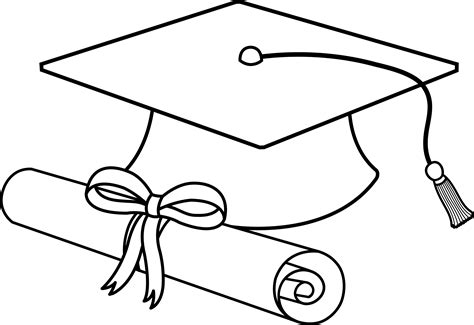 Graduation Cap Line Art Free Clip Art