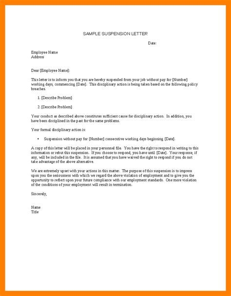 Employee Suspension Letter Sample