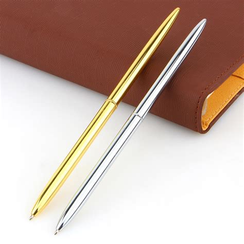 Slim Light Gold And Silver Color Rotating Ballpoint Pen Slender