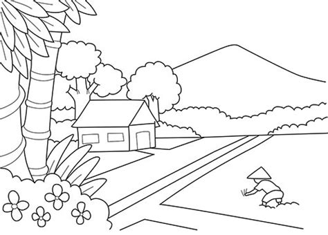 .anak dapat mewarnai gambar pl: 4 Langkah Menggambar dan Mewarnai Pemandangan Alam di Pedesaan - Cikal Aksara