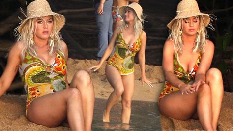 Katy Perry Stuns In Sexy Swimsuit On Set Of New Music Video