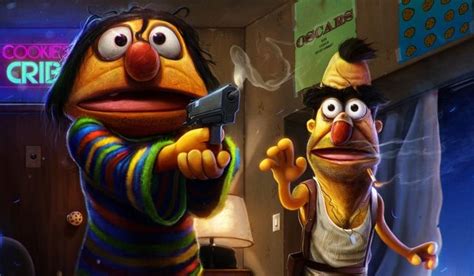 Straight Outta Sesame Street Gangsta Puppets Bert And Ernie Regulate