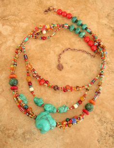 Boho Necklace Beadwork Layered Necklace Turquoise By Bohostyleme With